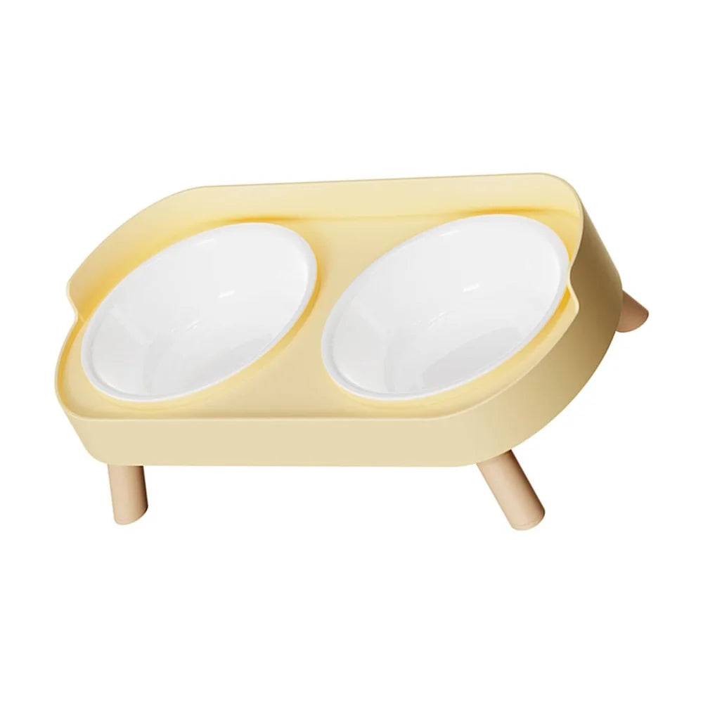 Raised Pet Feeding Stand With Durable Dual Bowls For Pets