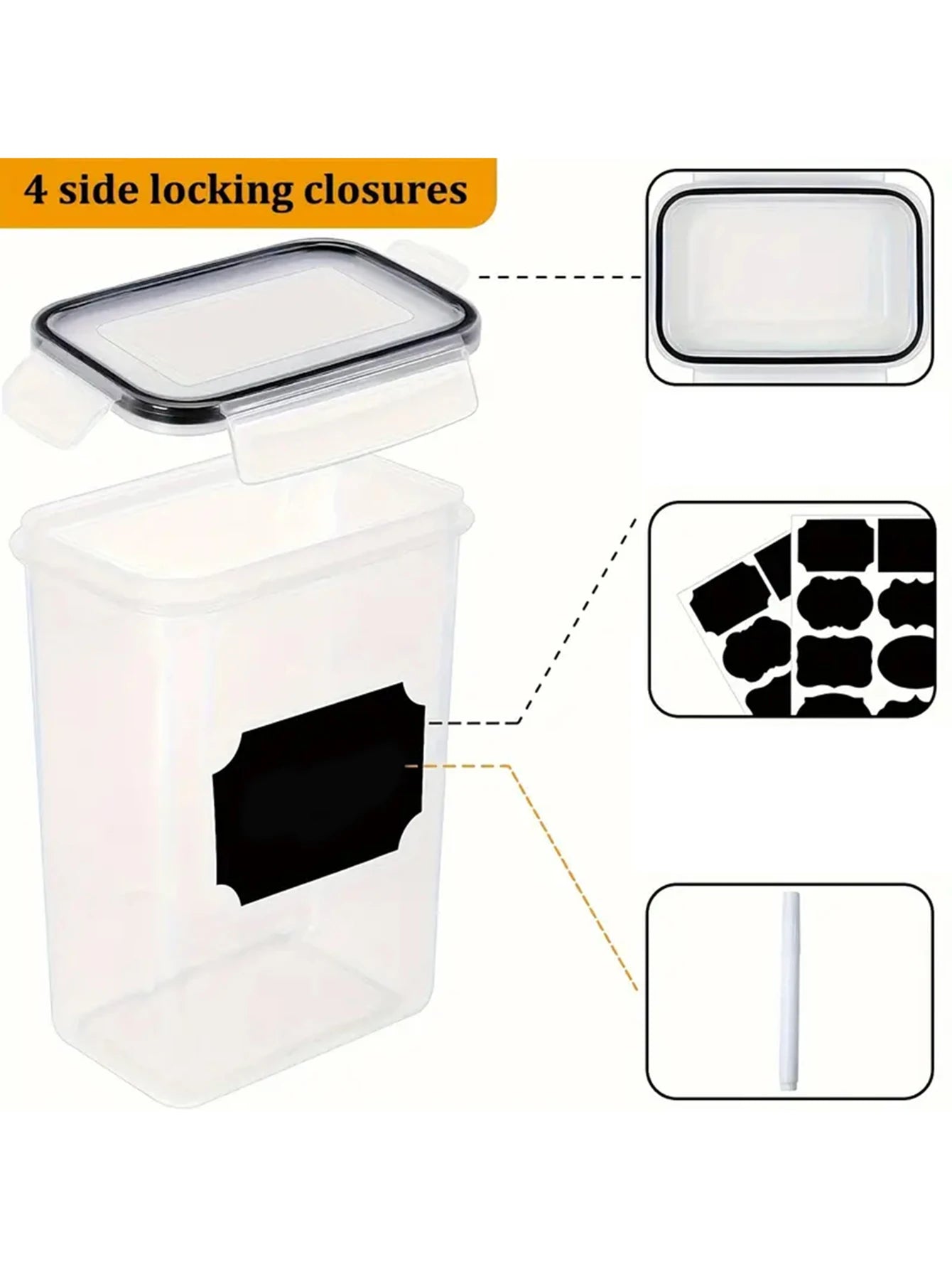 24Pcs Airtight Food Storage Containers With Labels For Pantry Organization