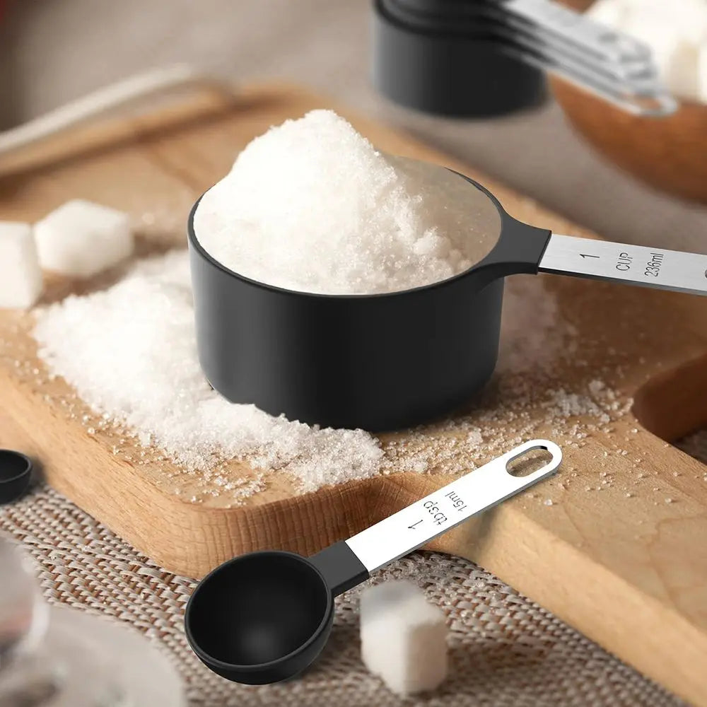 Measuring Cups and Spoons Set With Stainless Steel Handles
