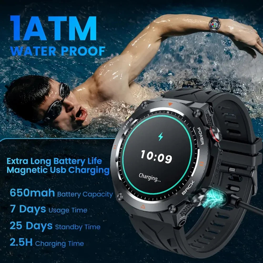 SENBONO GPS Smart Watch 1.45 Inch HD Display Bluetooth Call