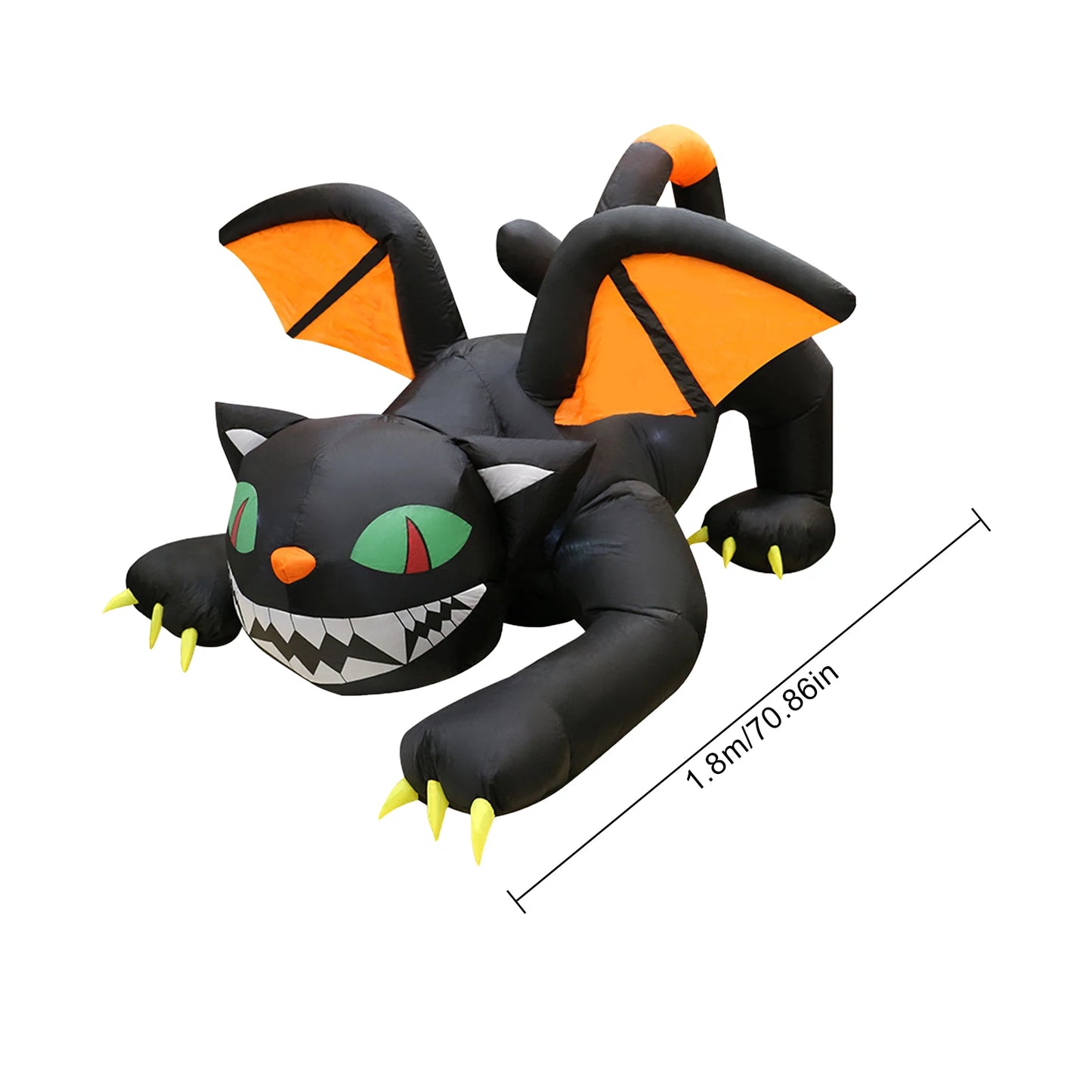 Halloween Cat Inflatable With Built-In LED Light For Outdoor Decor