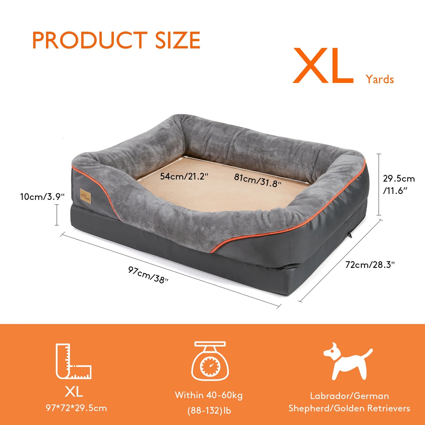 BINGOPAW Dog Bed Anti Allergy Fleece With Removable Washable Cover