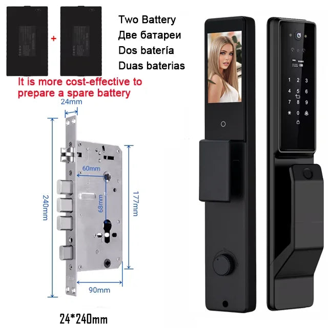 YKESDL Alexa Voice Control Smart Door Lock With Camera 3D Face Recognition