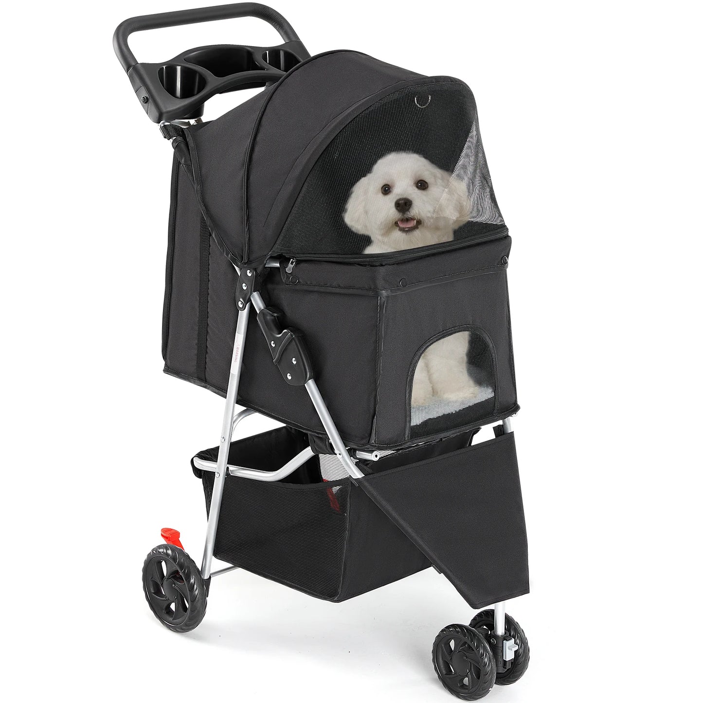 Foldable Pet Stroller Three Wheel for Small Dogs and Cats