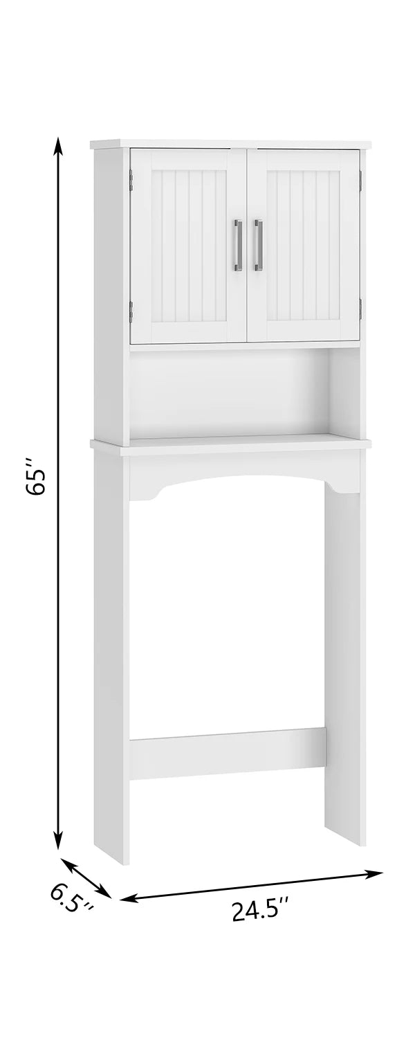 HiMISS Over The Toilet Storage Cabinet With Double Doors And Anti Tip