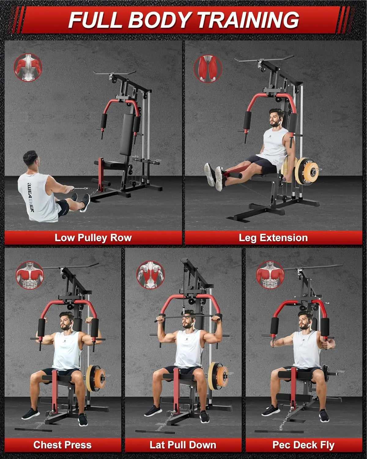 HiMISS All In One Home Gym Machine With Chest Press