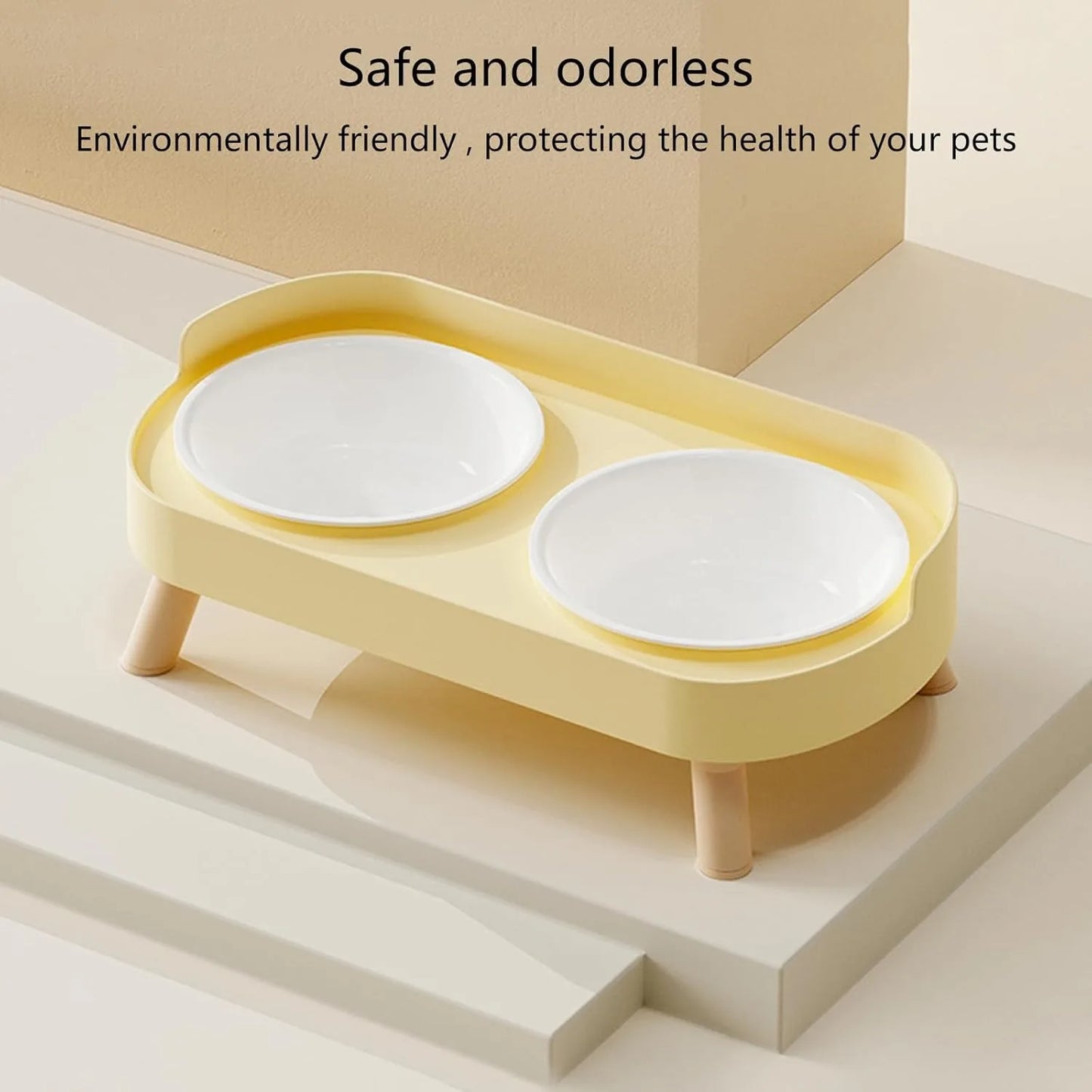 Elevated Pet Bowl Set With Double Food And Water Stand