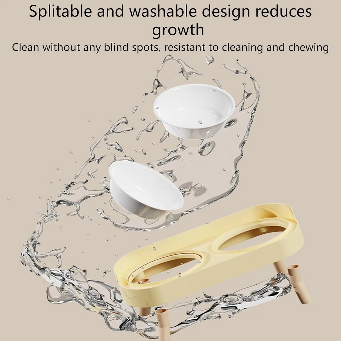 Elevated Pet Bowl Set With Double Food And Water Stand