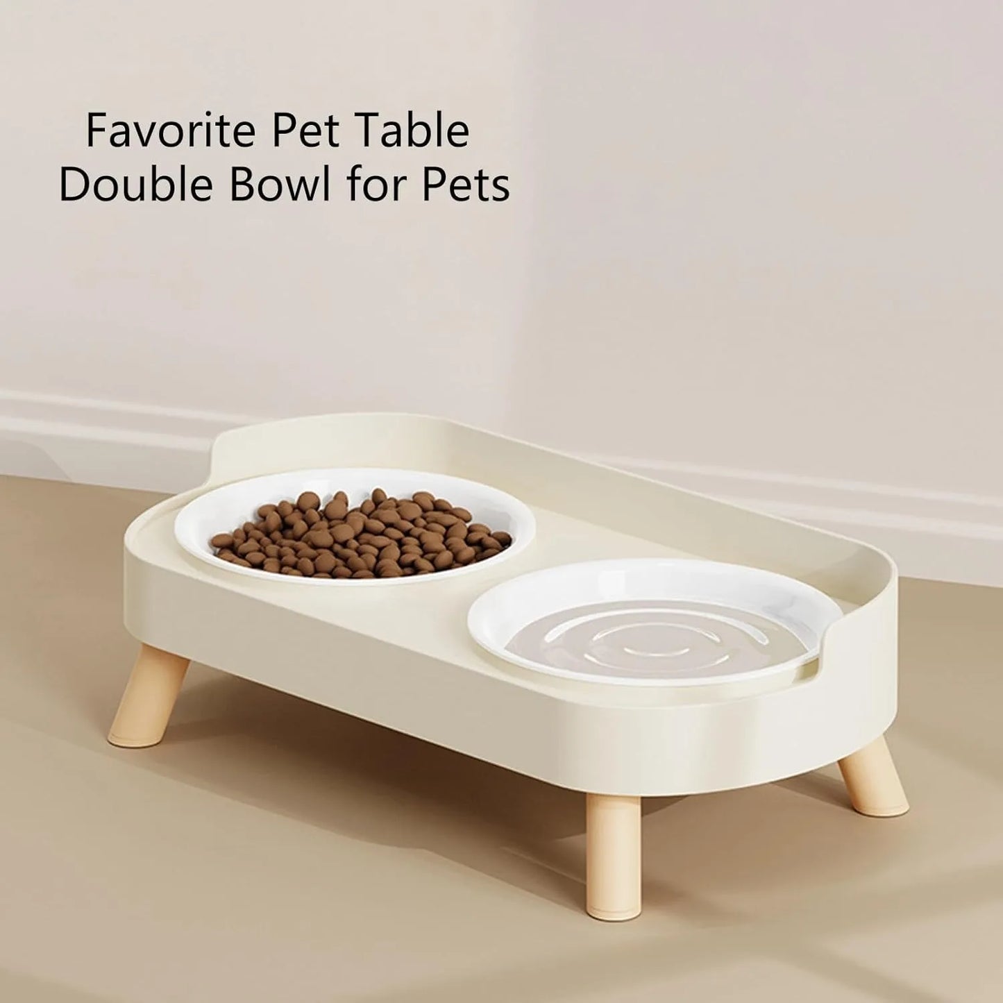Elevated Pet Bowl Set With Double Food And Water Stand