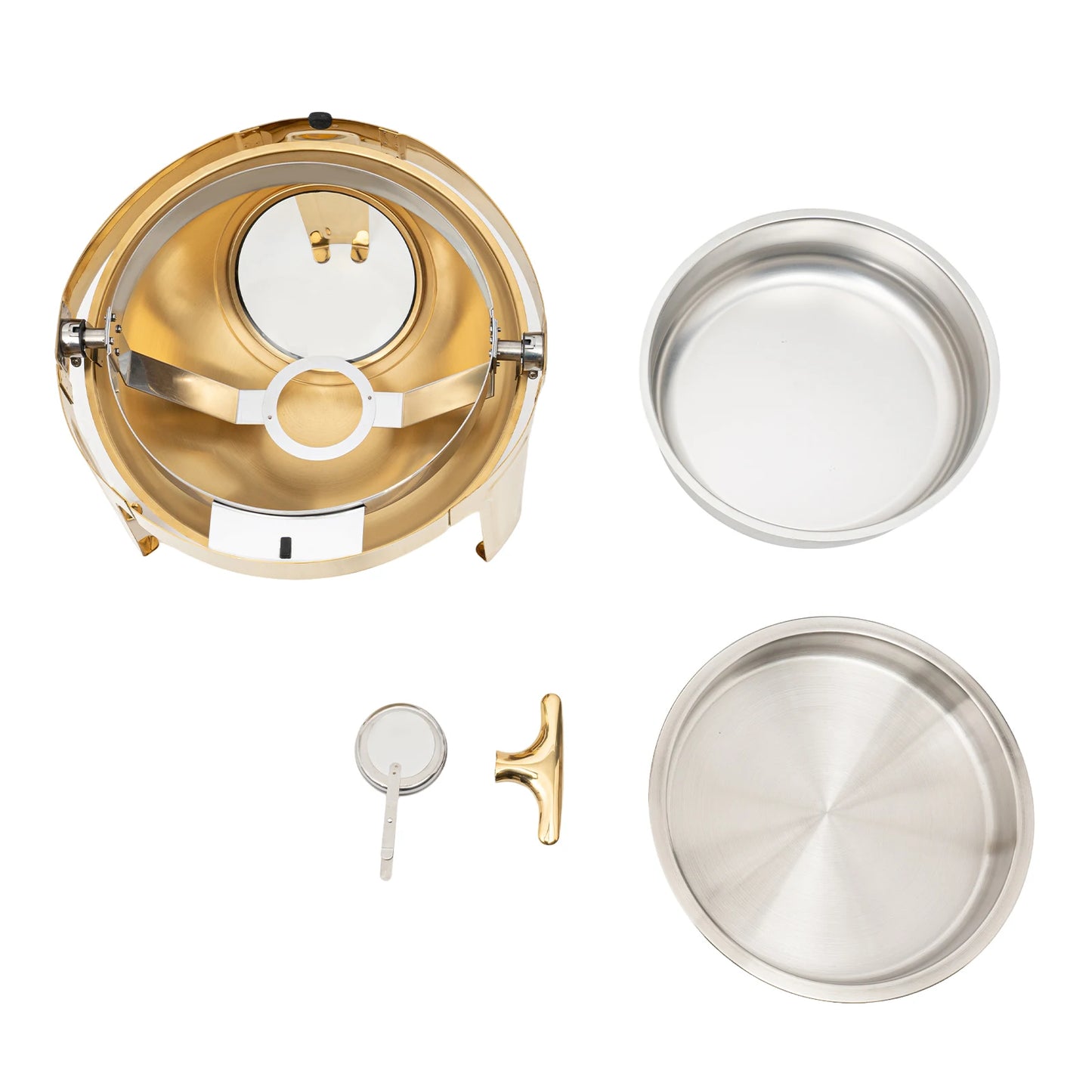Round Chafing Dish Buffet Set Roll Top Stainless Steel Warmers