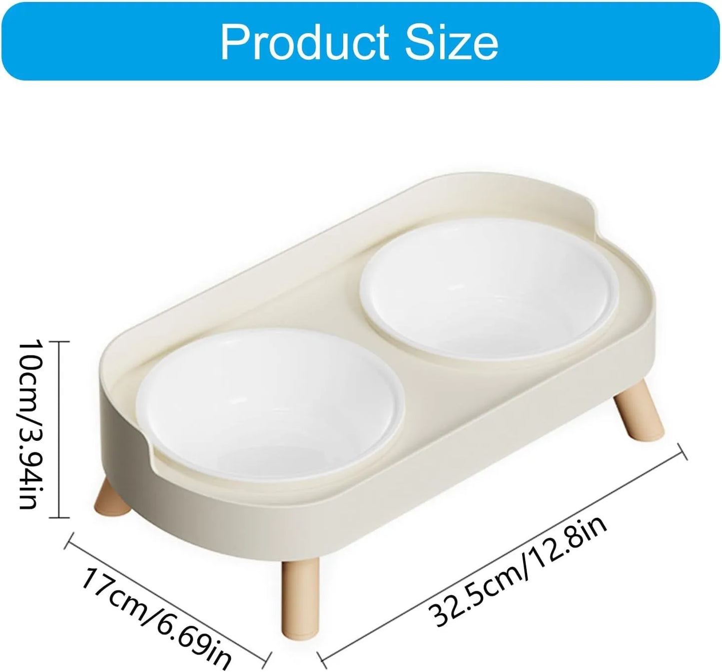 Elevated Pet Bowl Set With Double Food And Water Stand