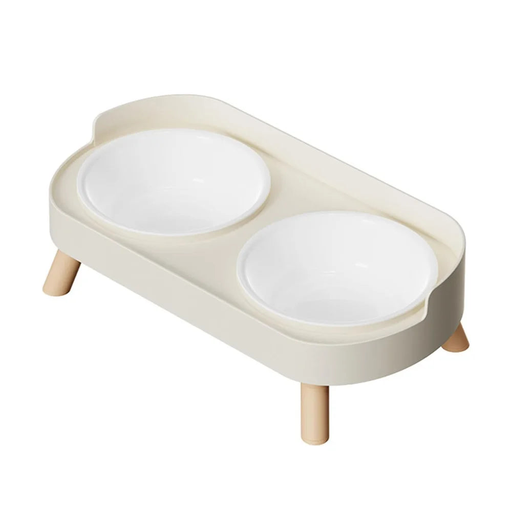 Elevated Pet Bowl Set With Double Food And Water Stand