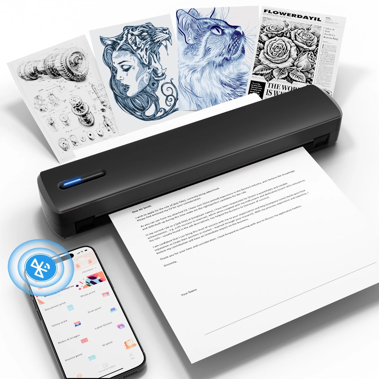 TakeYou Portable Inkless Bluetooth Thermal Printer 300DPI