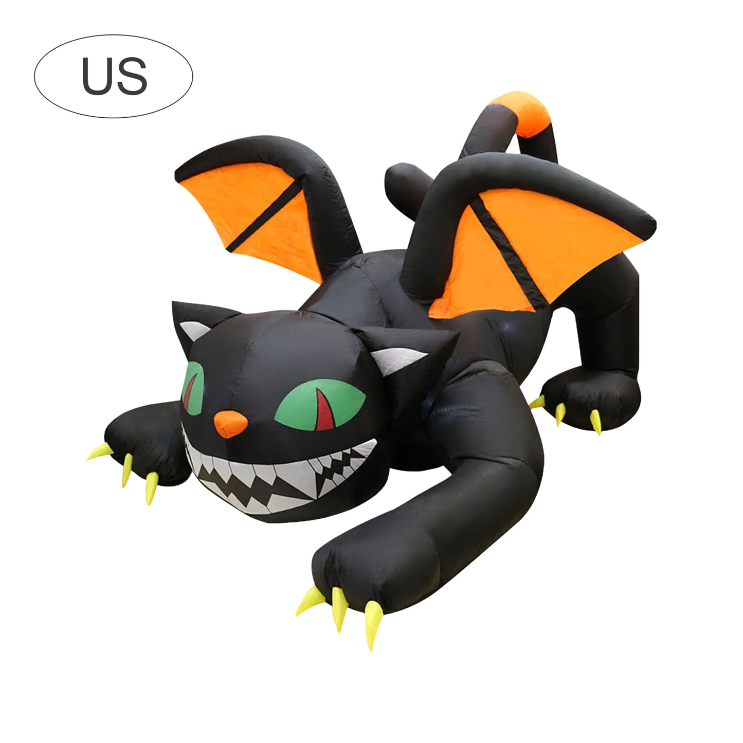 Halloween Cat Inflatable With Built-In LED Light For Outdoor Decor