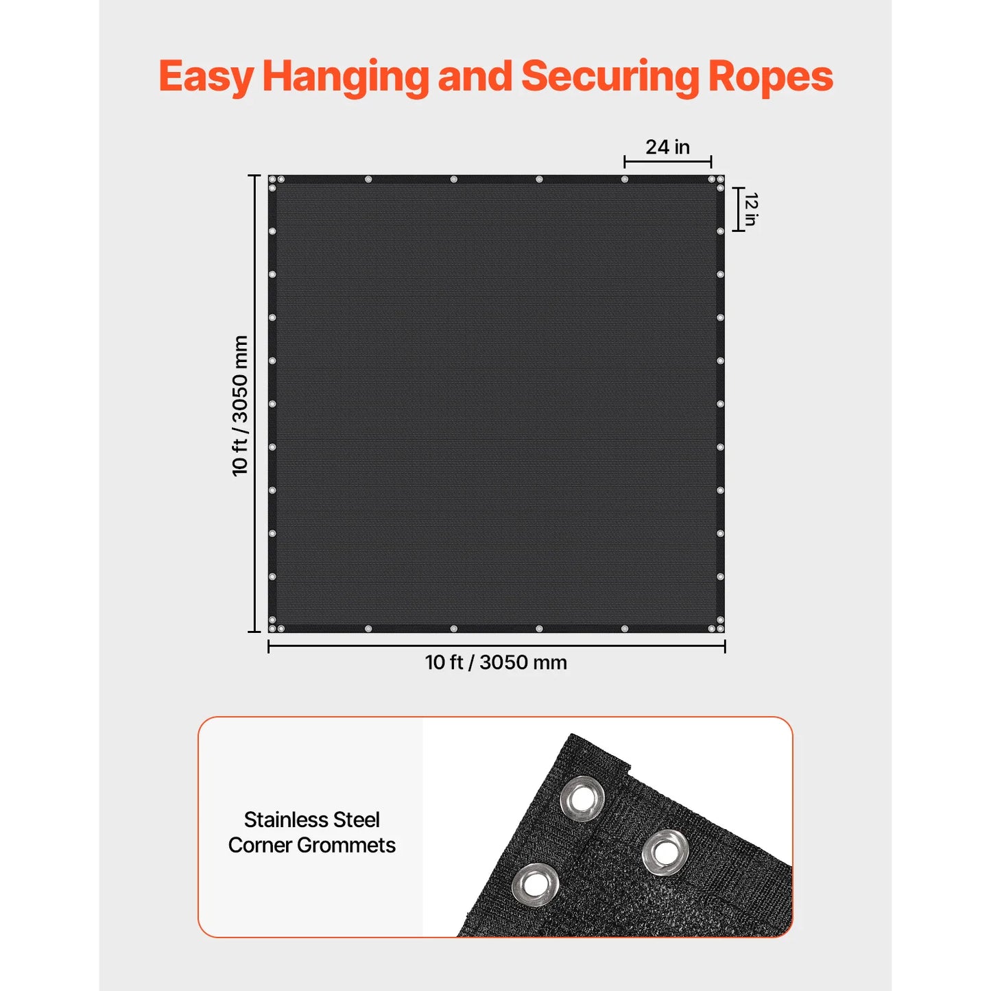 SucceBuy 140 GSM HDPE Sun Shade Cloth for Outdoor Privacy