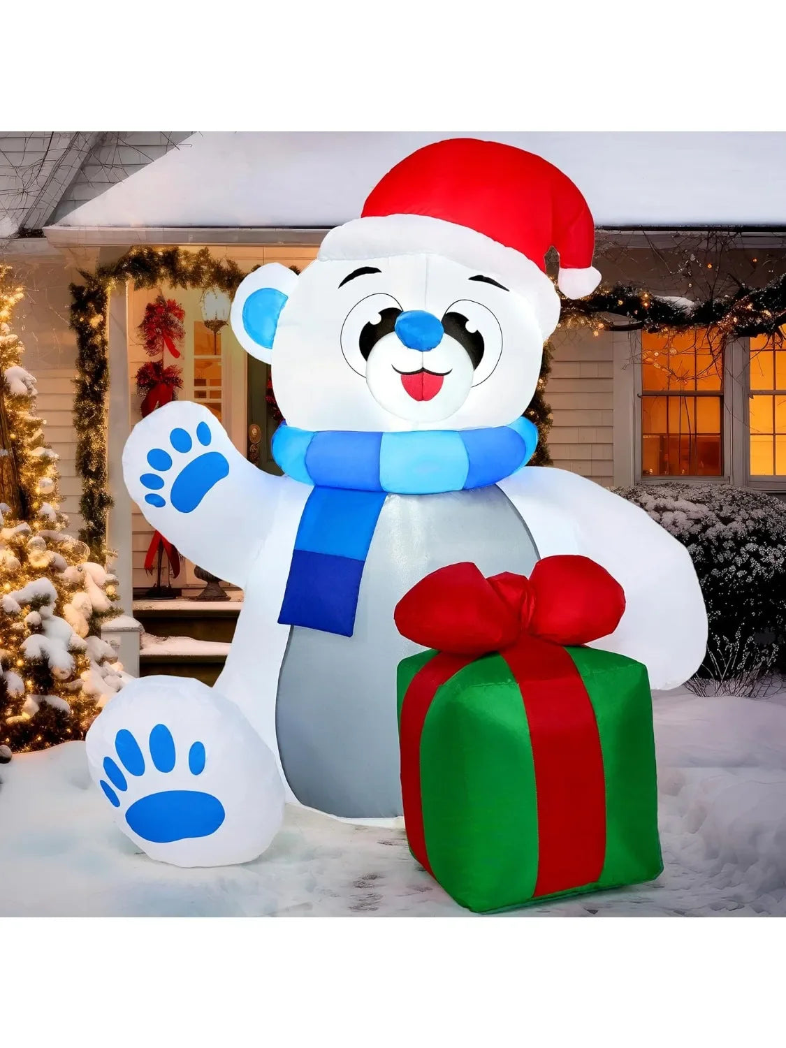 Joyfy Polar Bear LED Christmas Inflatable Outdoor Decoration