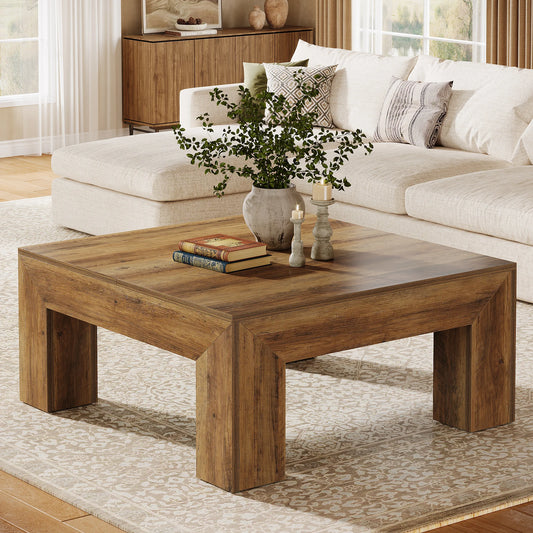 Tribesigns Square Coffee Table Farmhouse Center Cocktail Table