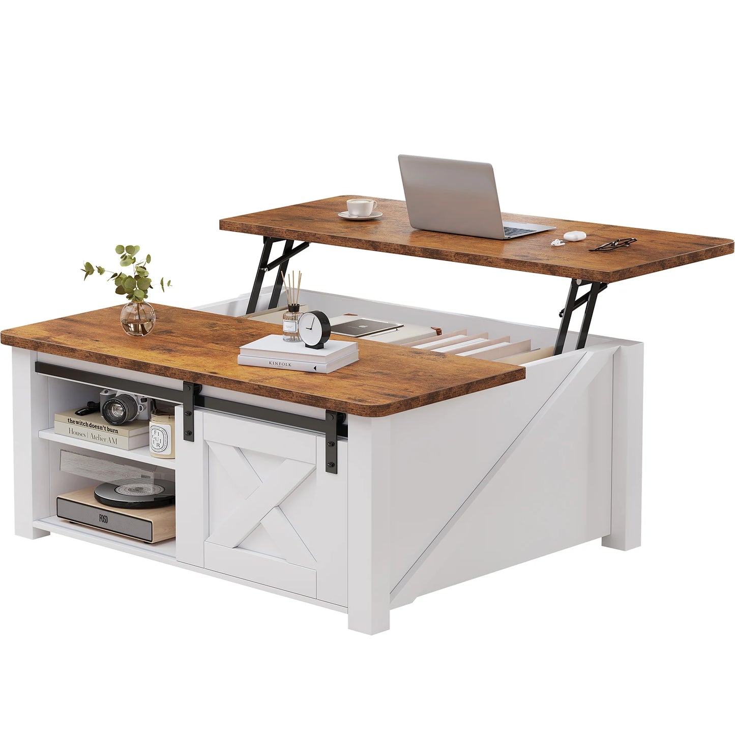 MCQ Wooden Lift Top Coffee Table With Adjustable Storage