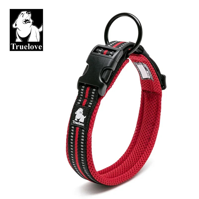 TRUELOVE Adjustable Nylon Dog Collar With Padded Reflective