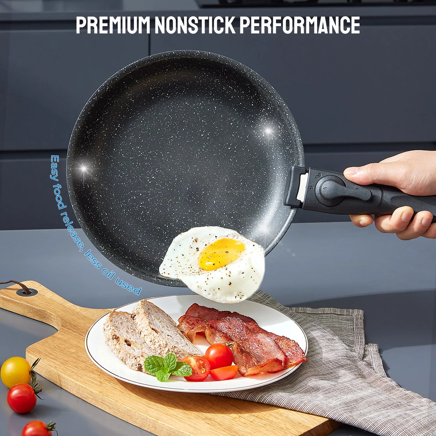 Induction Cookware Set With Nonstick Coating Removable Handles All Hobs