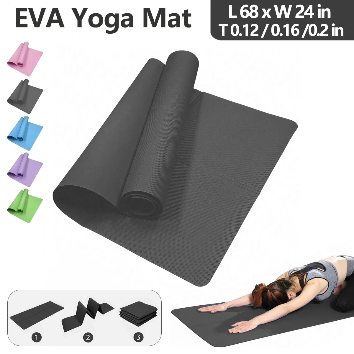 Foldable Eco Friendly EVA Yoga Mat For Travel And Workouts