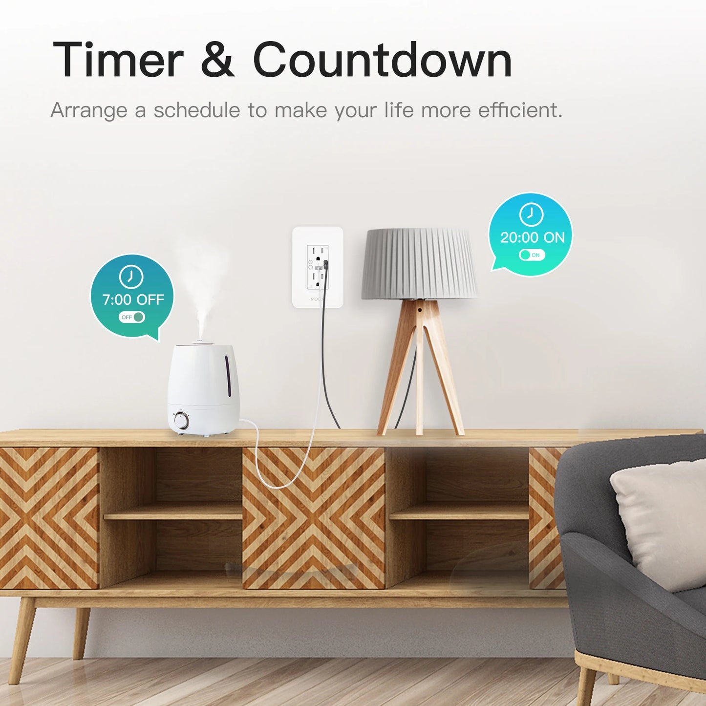 MOES WiFi Smart Wall Socket With USB Type C Outlet