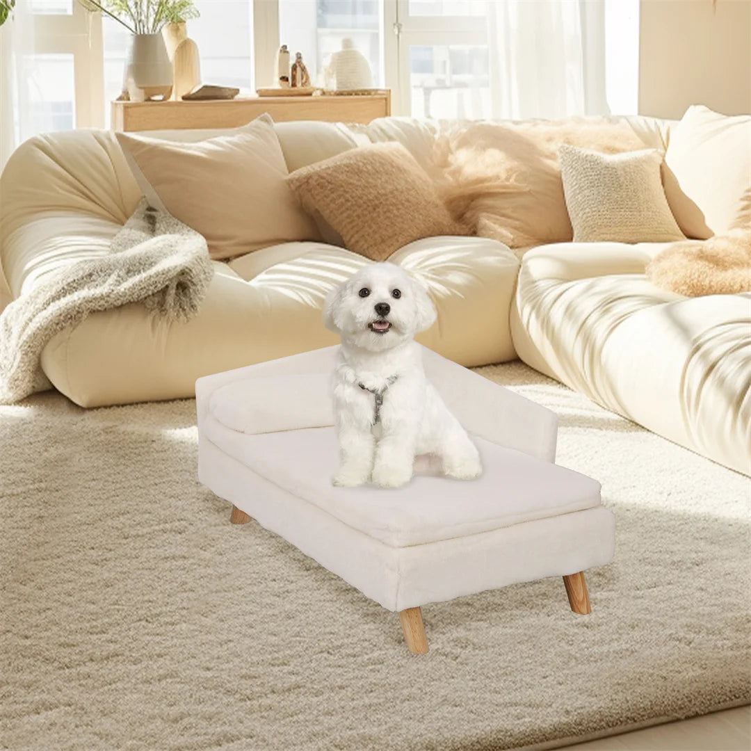 BINGOPAW L Shaped Dog Sofa Bed Cushion with Wooden Legs