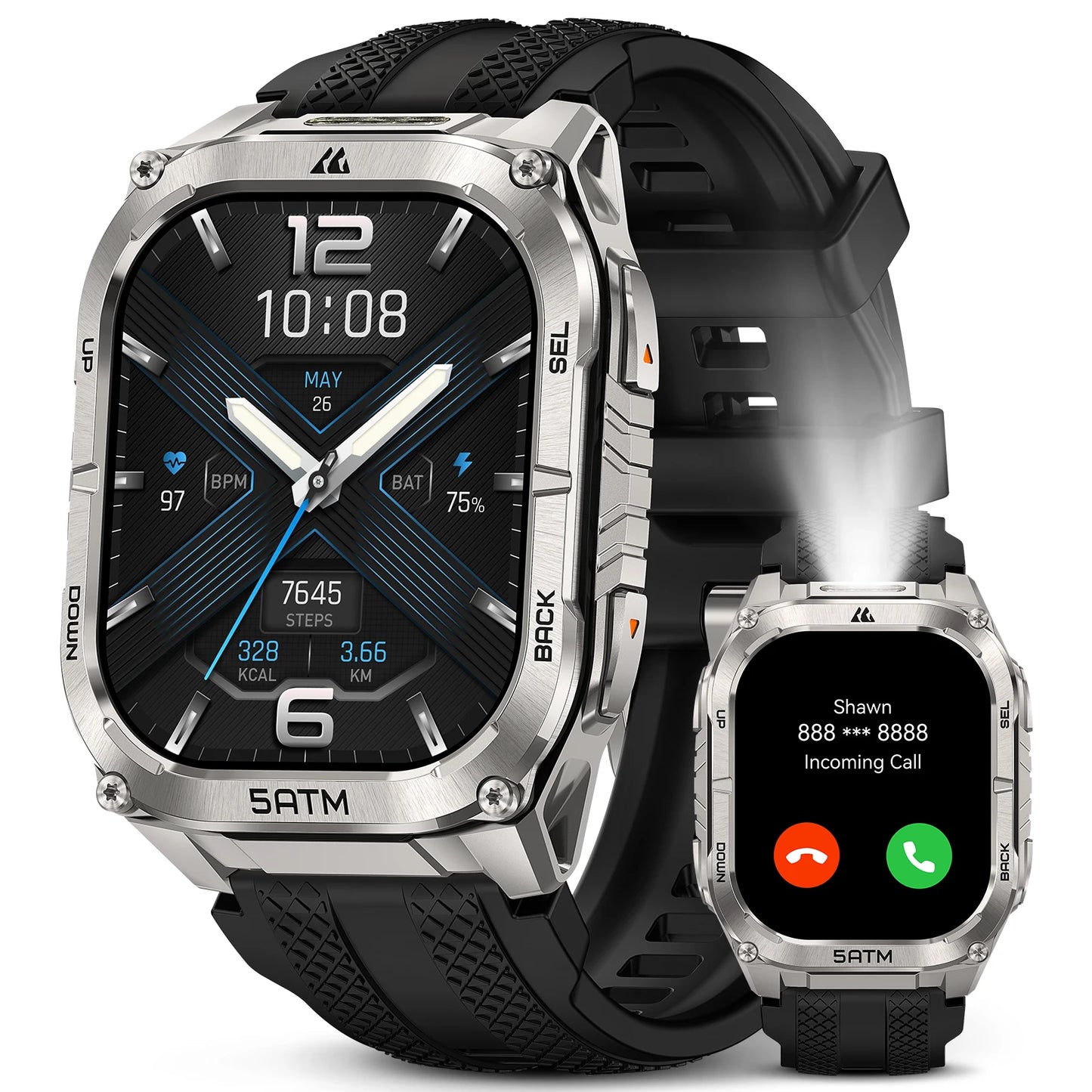 Kospe Tank M4C Rugged Smartwatch With GPS And Flashlight
