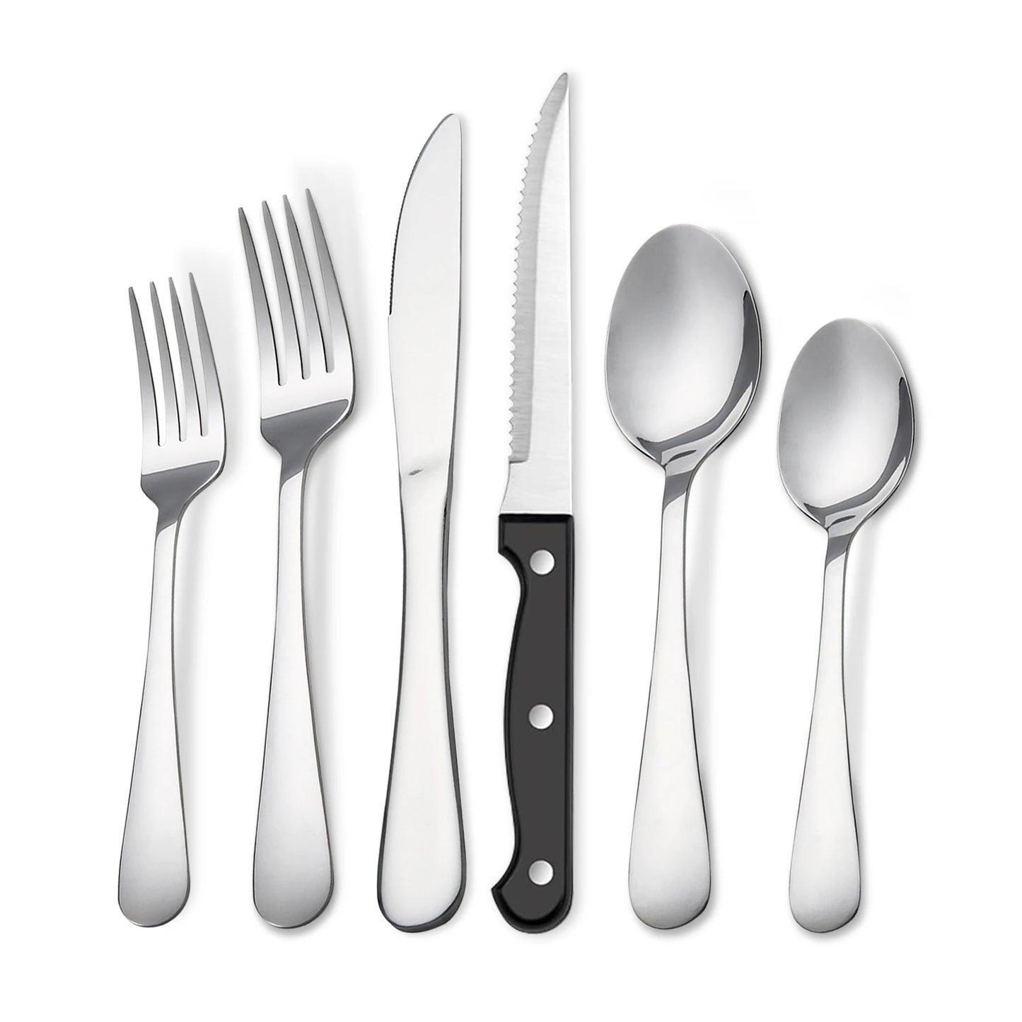 HanSmart 24 Piece Stainless Steel Flatware Set Service For 4