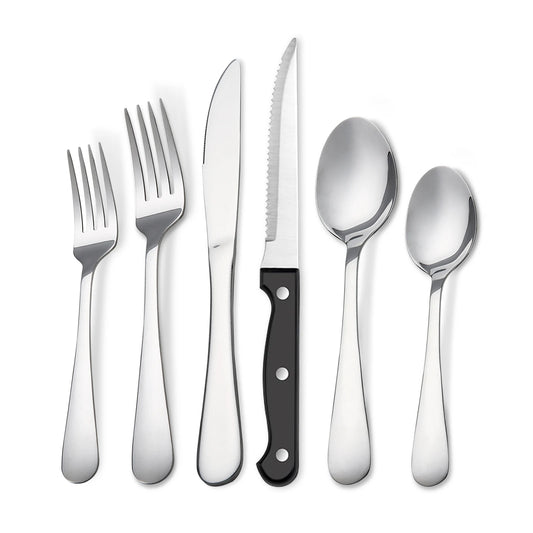 HanSmart 24 Piece Stainless Steel Flatware Set Service For 4
