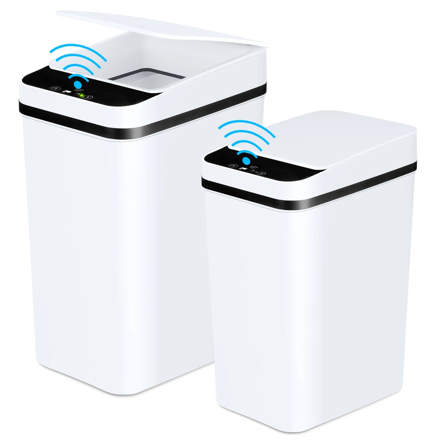 Two Pack Touchless Motion Sensor Trash Cans With Lid