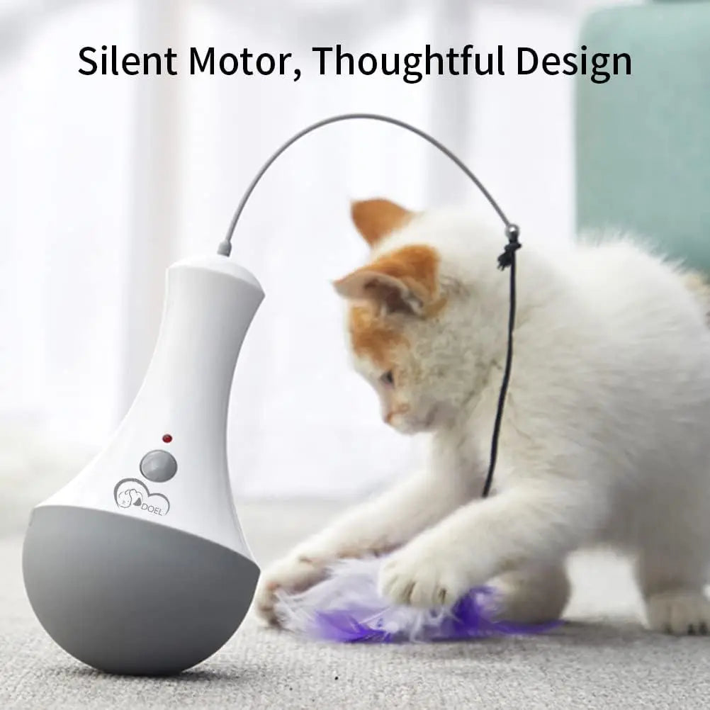 Cat Interactive Feather Toy Teaser With 360 Degree Rotation