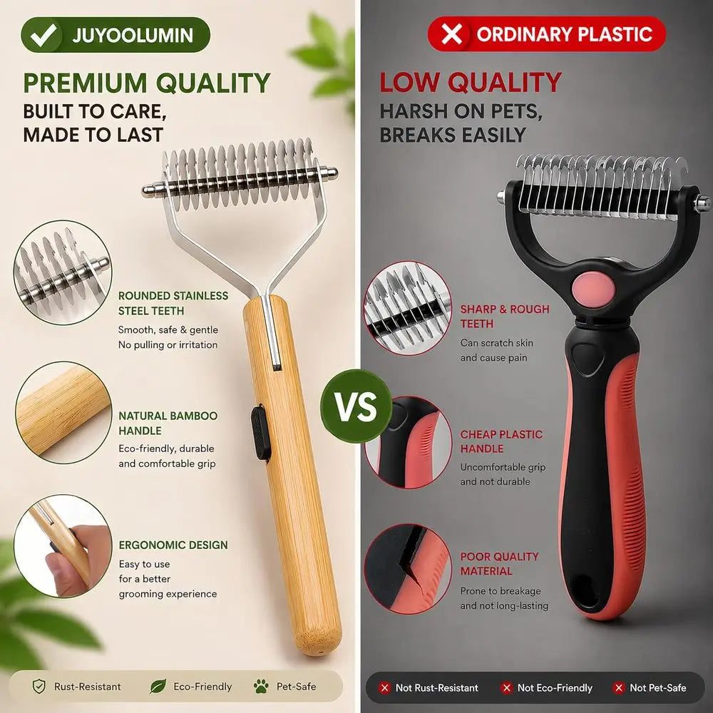 Pet Grooming Kit 4 In 1 Dematting Undercoat Rake Detangling