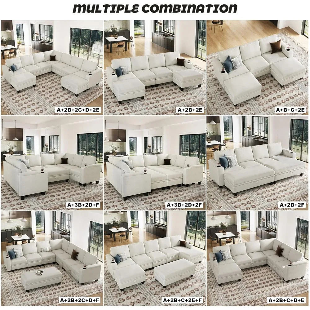 Modular Sectional Sofa With Storage U Shape Corner Couch