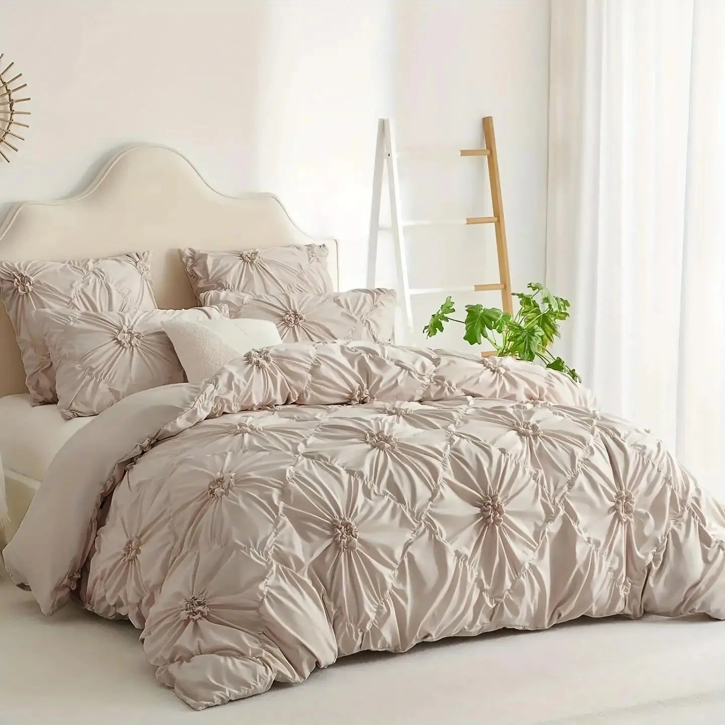 Bohemian Rhomboid Plaid Quilt Cover Set With Duvet And Pillowcases