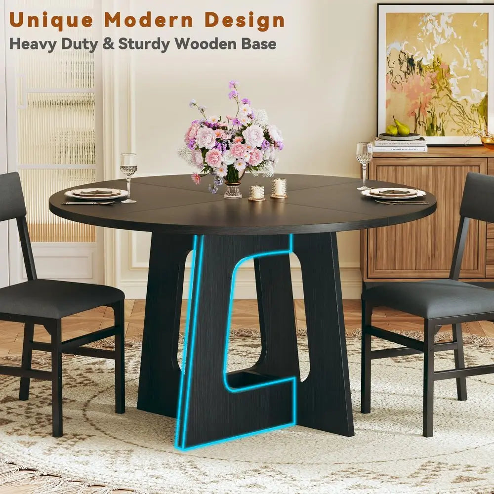 Round Dining Table Set For Six With Six Chairs For Kitchen Use