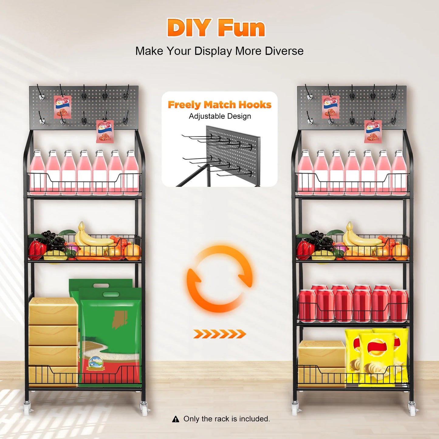 Bymaocar 4 Tier Wheel Display Rack For Retail Storage