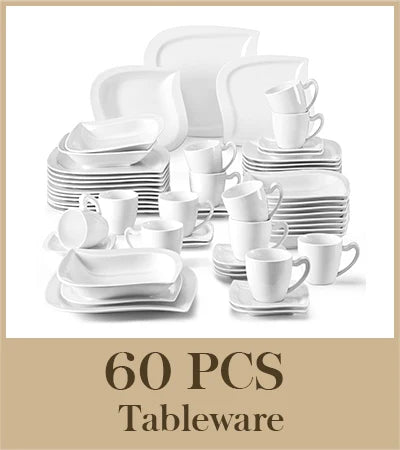 MALACASA Porcelain Dinnerware Set For 6 And 12 Service