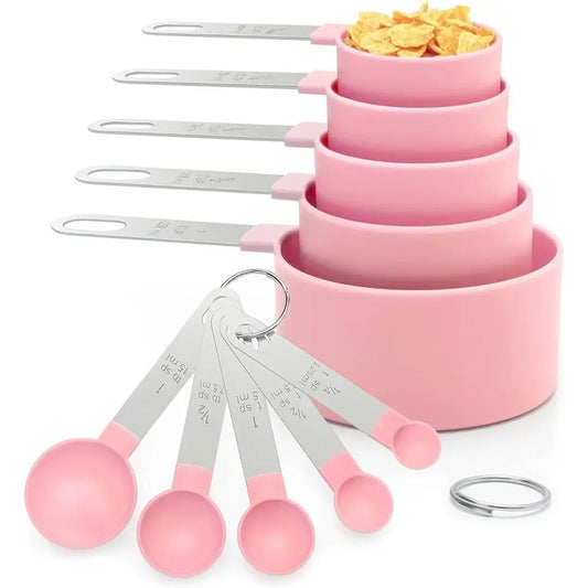 Measuring Cups And Spoons Set With Stackable Stainless Steel Handles