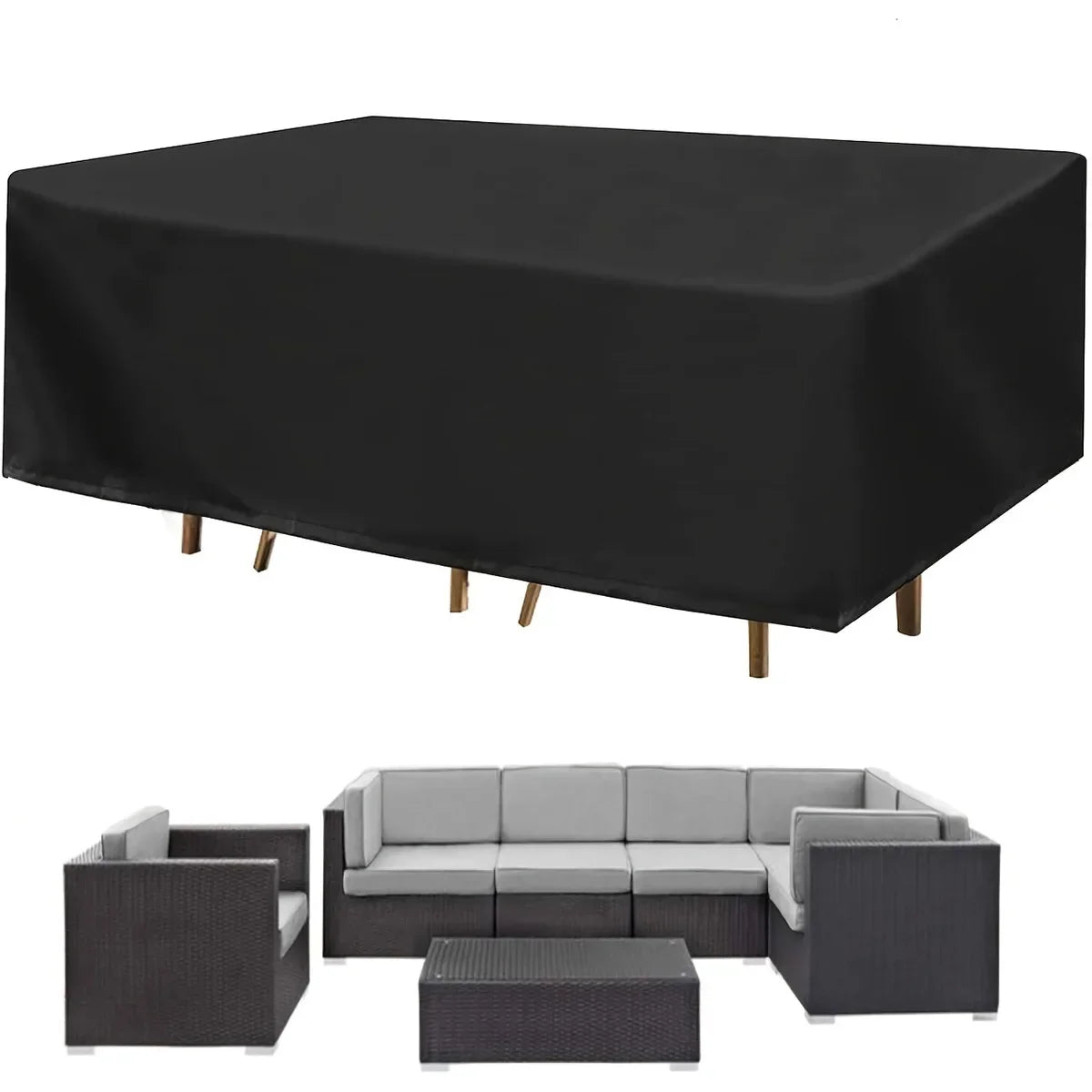 Dust Proof Rectangular Outdoor Table Cover For Terrace And Garden