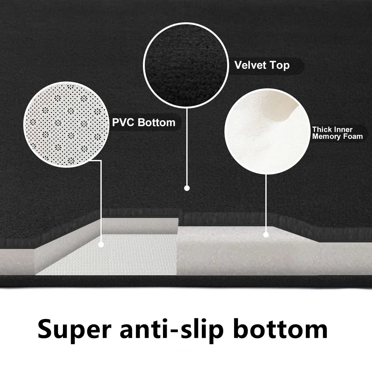 Bathroom Non Slip PVC Bath Mat Water Absorbing For Shower