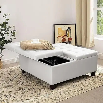 DAFIFY Leather Storage Ottoman Coffee Table With Lift-Top