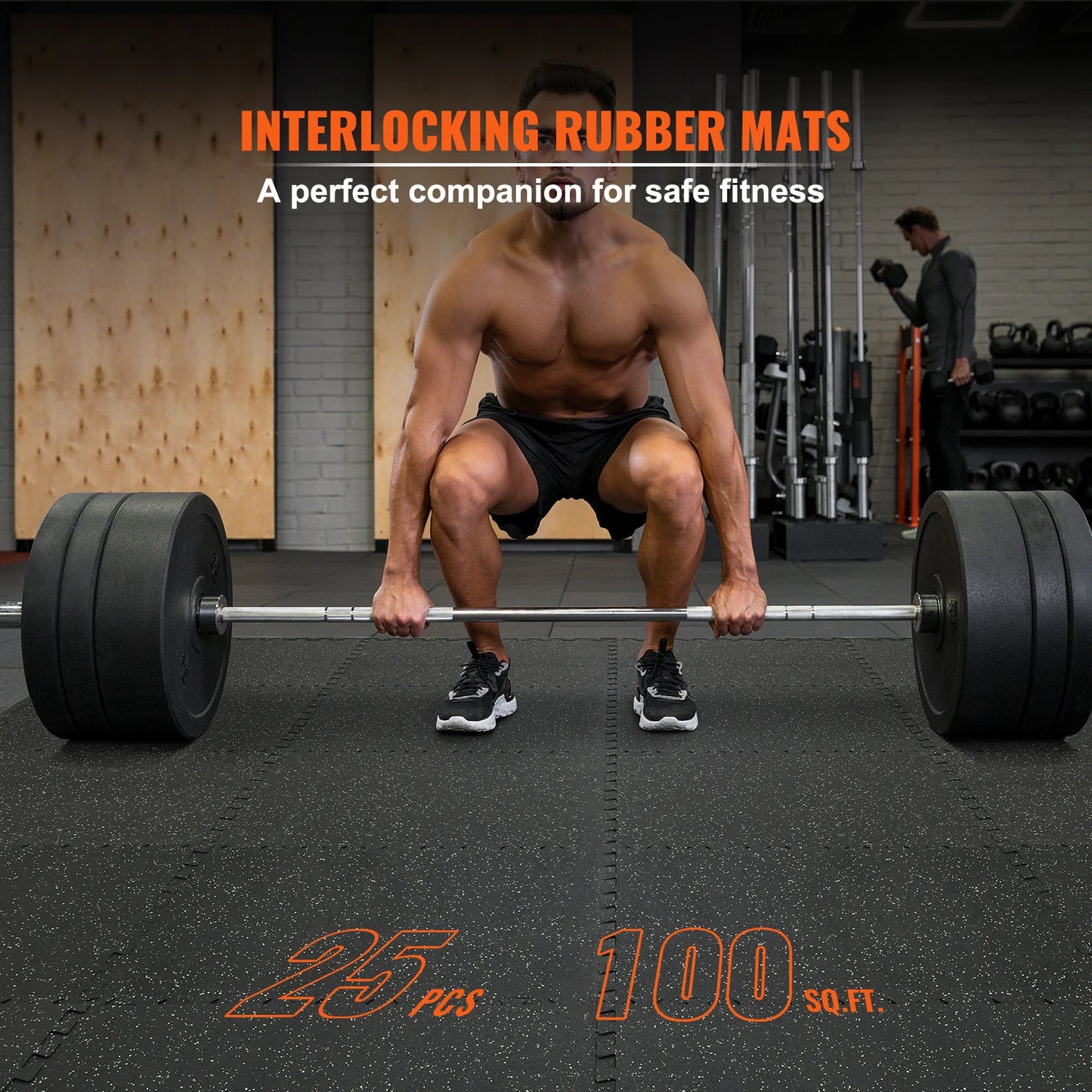 SucceBuy Interlocking Gym Floor Mats EVA Rubber Top