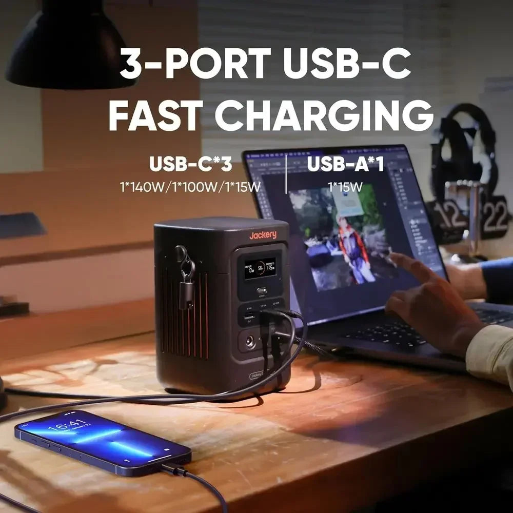 256Wh Portable Power Station With 102W Fast Charging 3 Port