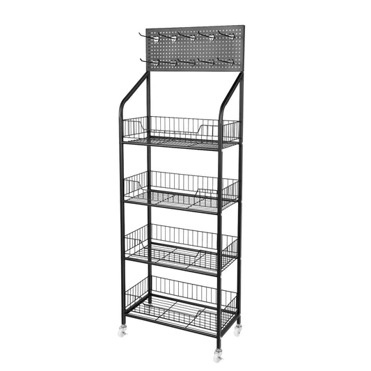 Bymaocar 4 Tier Wheel Display Rack For Retail Storage