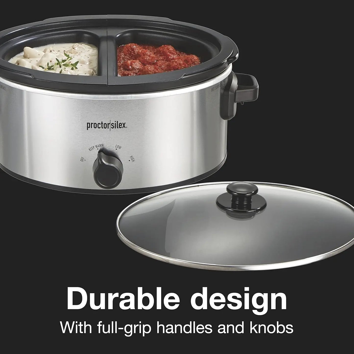 Abay Double Dish Slow Cooker With Dual Nonstick Inserts