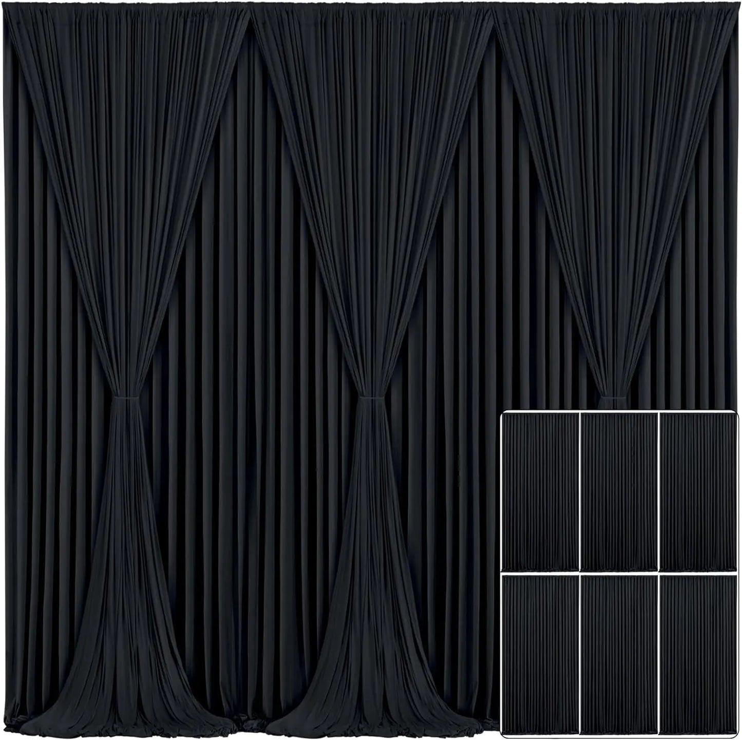 Backdrop Curtain Set Polyester 6 Panels For Events