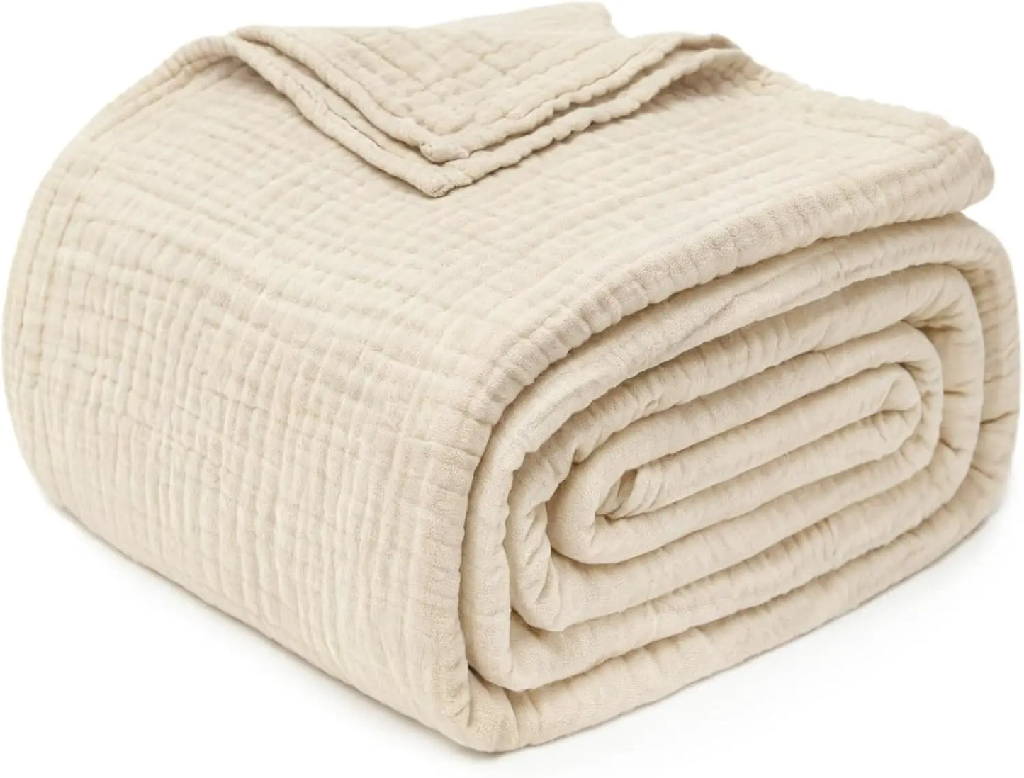 Cotton Muslin Throw Blanket For Couch Bed Sofa Lightweight All-Season