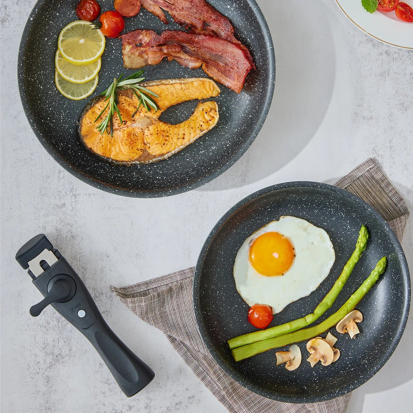 Induction Cookware Set With Nonstick Coating Removable Handles All Hobs
