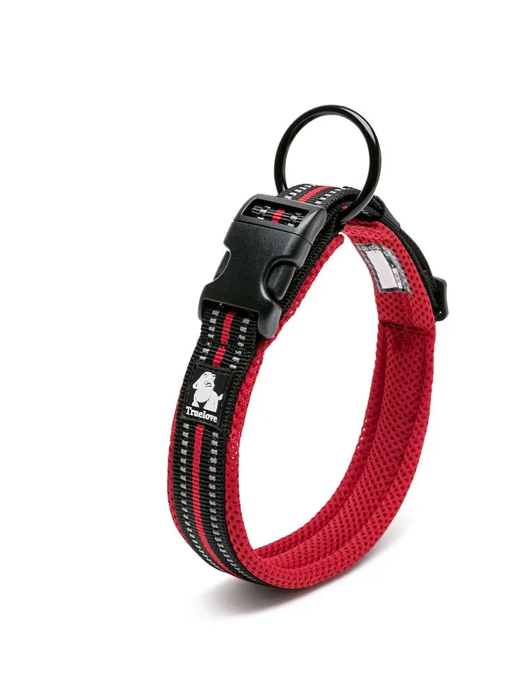TRUELOVE Adjustable Nylon Dog Collar With Padded Reflective